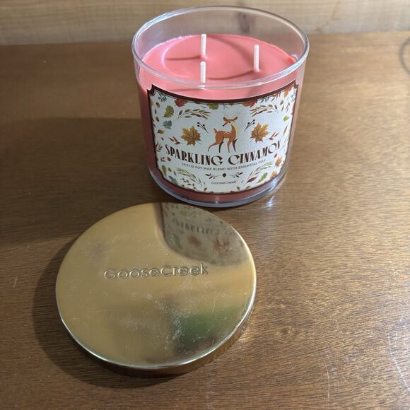 GooseCreek Soy Candle Sparkling Cinnamon 14.5 Oz  3 Wick  Essential Oils Retired - Picture 2 of 4